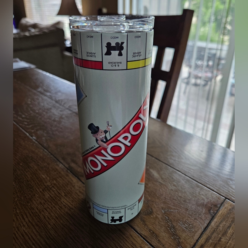 Monopoly 20oz Stainless Steel Tumbler With Clear Lid
